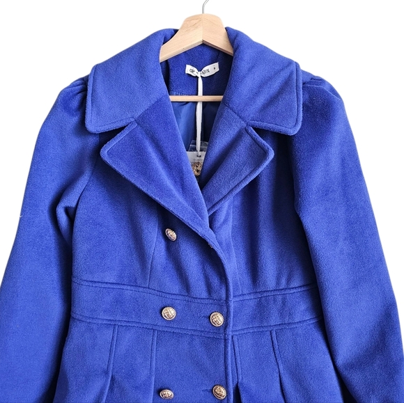 GRACE KARIN Double Breasted Thick A Line Pea Coats Jacket with Pockets NWT - Picture 4 of 7